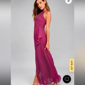 NWT Lulu’s I Spy Magenta Maxi Dress